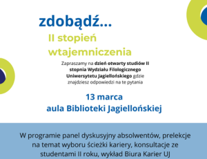 Dzień Otwarty Studiów II Stopnia na Wydziale Filologicznym Uniwersytetu Jagiellońskiego